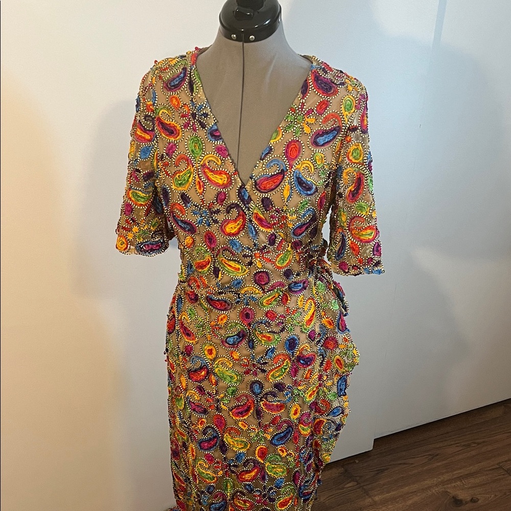 Tularosa Multicolor Paisley Wraparound Maxi Dress